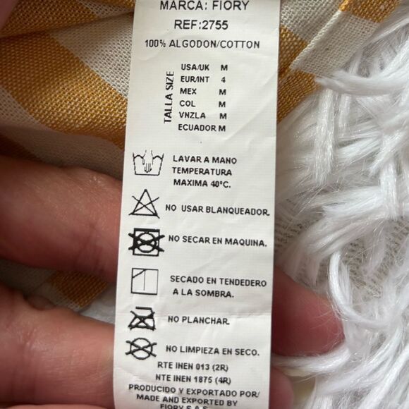 Fiory Off the Shoulder Top Striped Cotton Womens Size Medium - Picture 5 of 5